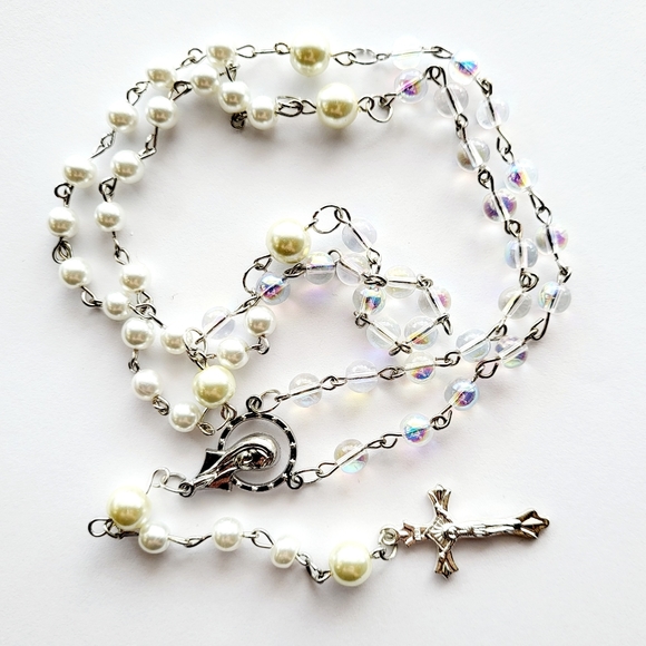 Handmade pearl, opalite rosary - Picture 1 of 2